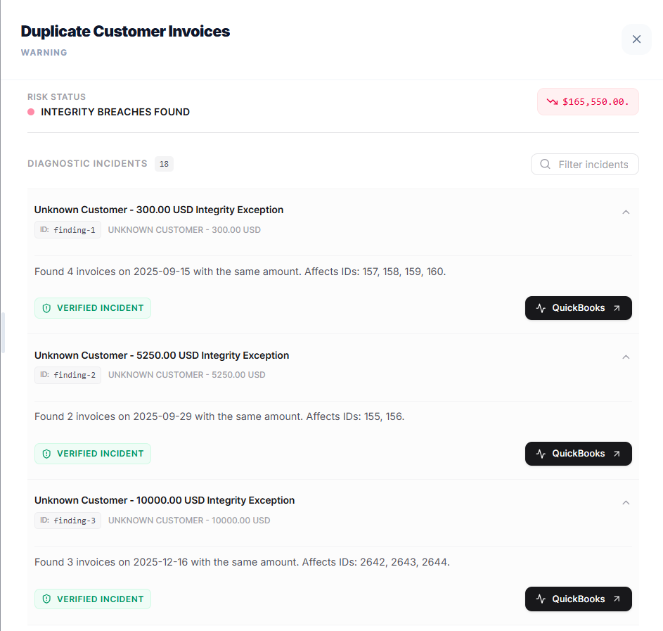 Opening a flagged record directly in QuickBooks Online